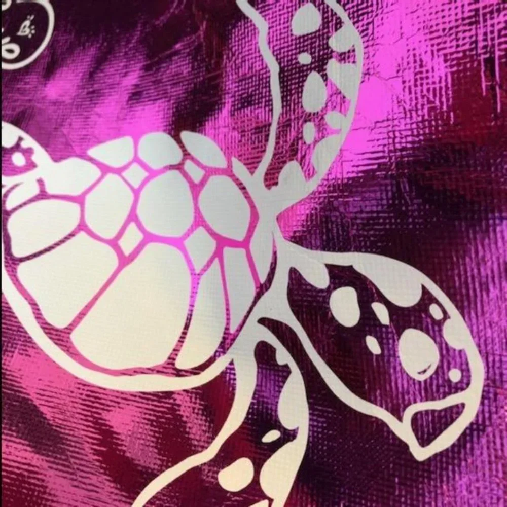 One (1) Justice Large Reusable Pink Turtle Shopping Bag